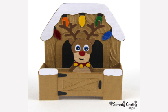 Craft a 3D Reindeer Stable Card SVG Holiday Display