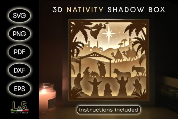 Creating a Layered Christmas Nativity Shadow Box with SVG Templates