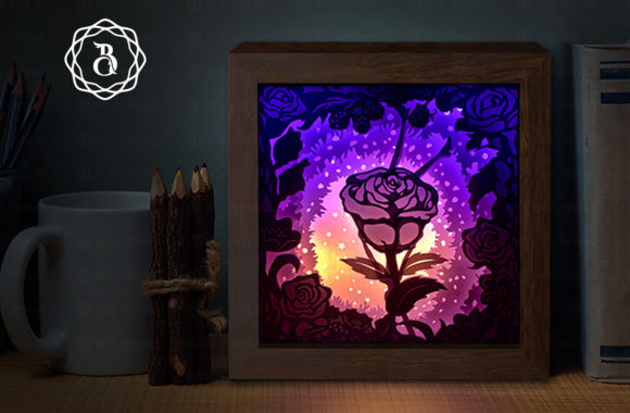Flower Shadow Box - Rose Paper Cut: Crafting Depth and Light in Modern Home Decor