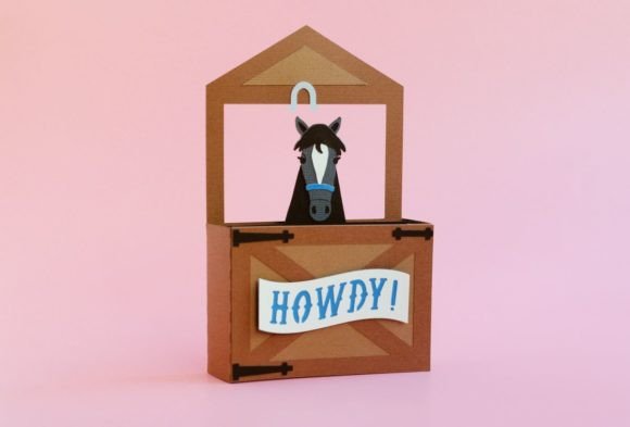 Horse Stall Pop Up Box Card Guide