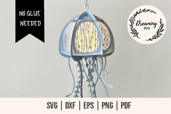 Jellyfish Lantern SVG: Digital Paper Craft